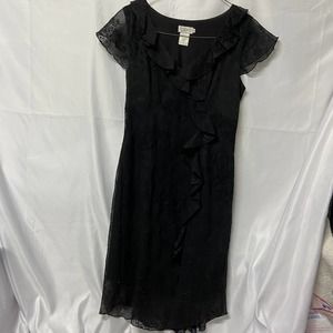 CDC Dress Black Ruffle Size 14 Lacey